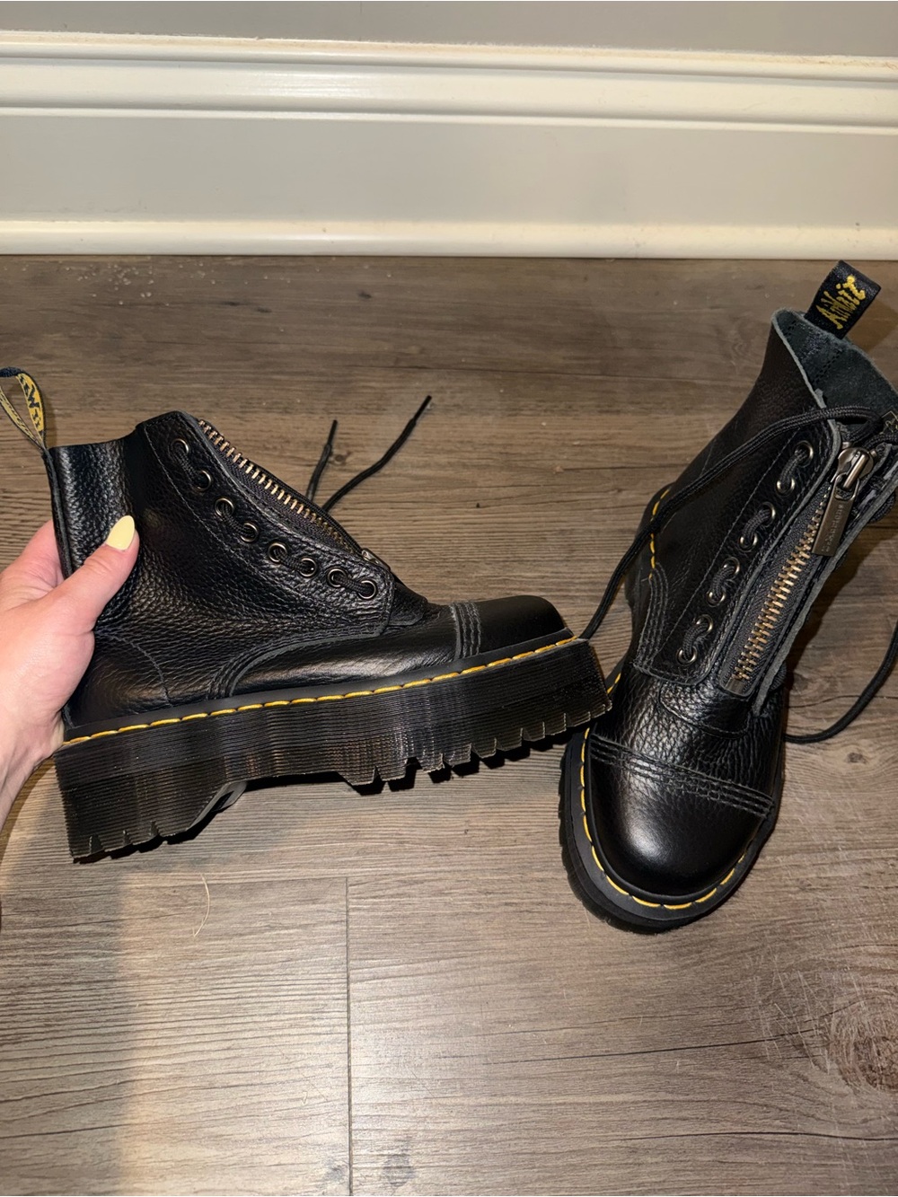 Dr. Martens Sinclair Black Leather Platform Boots